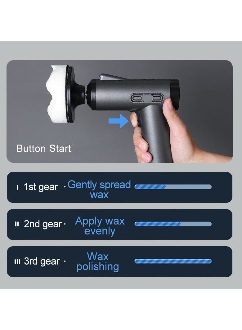 عام **آلة تلميع وشمع السيارات - شحن عبر USB، رؤوس قابلة للتبديل متعددة، ملمع سيارات يدوي محمول لشمع وتنظيف جسم السيارة** - Image 5